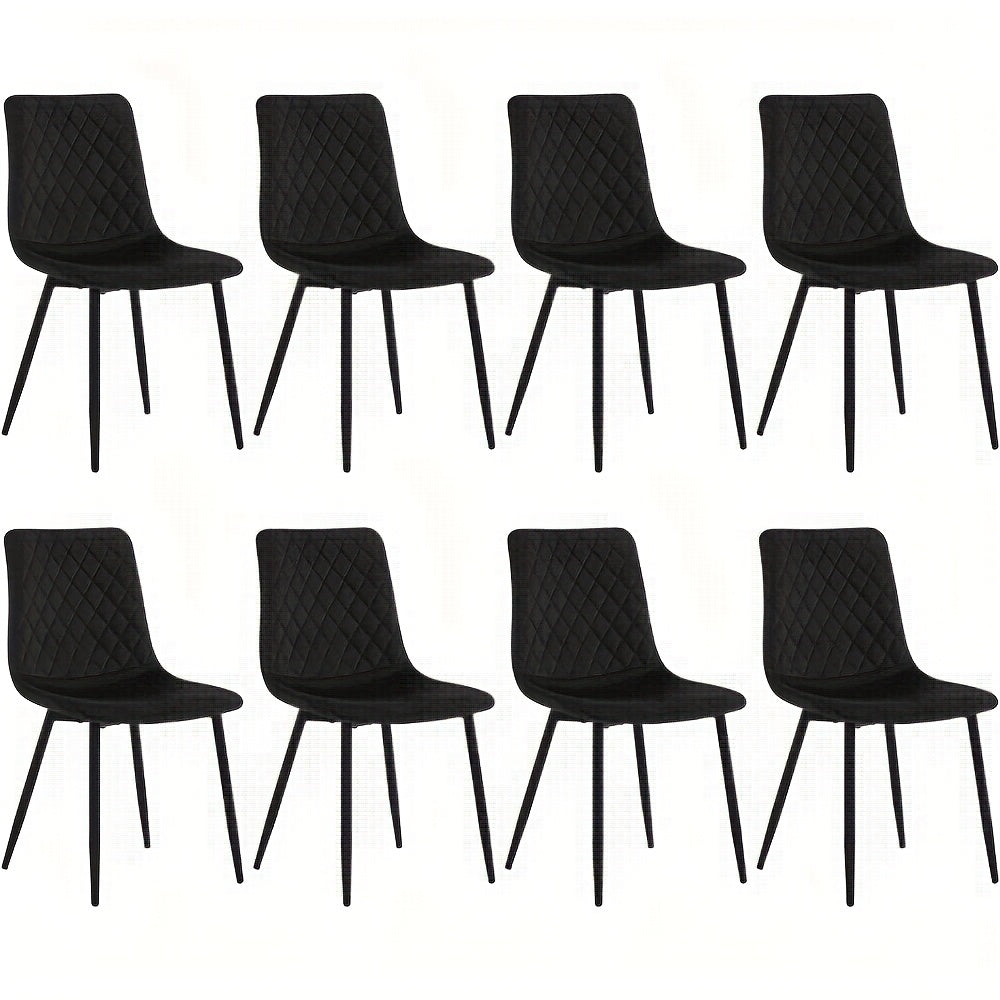 4/8pcs Chaises de salle à manger Chaises de cuisine Chaises de salon Chaises cosmétiques Chaises rembourrées Chaises d'appoint avec sièges en velours Pieds en métal pour salle à manger Cuisine Salon Zone d'entrée