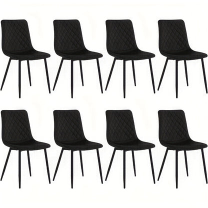 4/8pcs Chaises de salle à manger Chaises de cuisine Chaises de salon Chaises cosmétiques Chaises rembourrées Chaises d'appoint avec sièges en velours Pieds en métal pour salle à manger Cuisine Salon Zone d'entrée