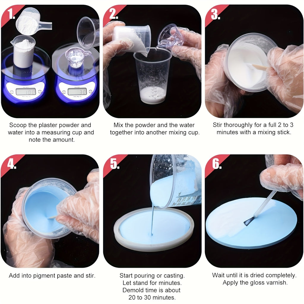 [Résine céramique rapide] Poudre de Résine à Mouler Disponible en Plusieurs Tailles : 3000G, 2000G, 1000G et 500G. Ce Kit de Poudre de Résine Céramique Durcit Rapidement, Est Facile à Démouler et Peut Être Mélangé avec de l'Eau. Non Toxique et Sans Odeur