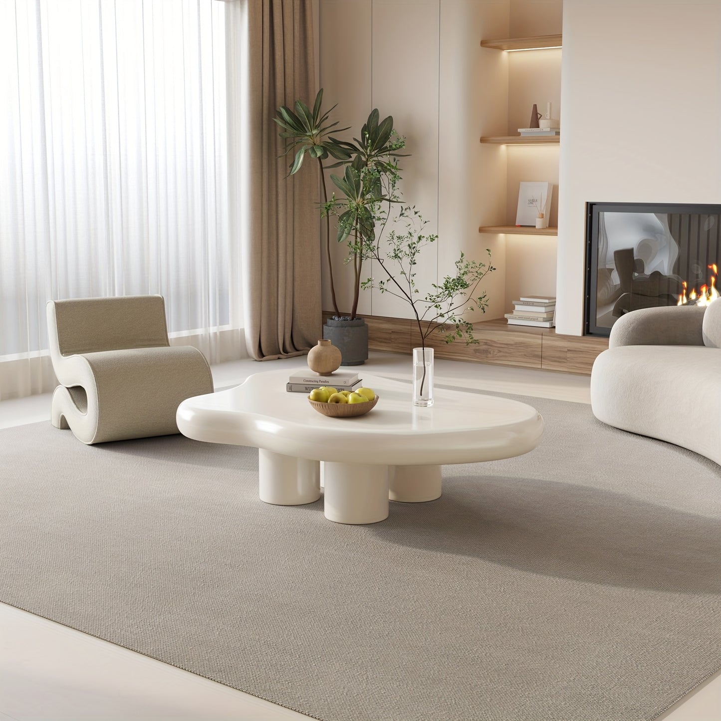 Table Basse Salle à Manger Irrégulière, Table à Thé Nuage, Petite Table Basse Moderne et Mignonne, Table Basse de Salon, Table de Salon, Table Basse d'Intérieur, Forme Libre Quadrupède, Convient pour la Maison, la Chambre et la Meubler le Salon, Couleur B