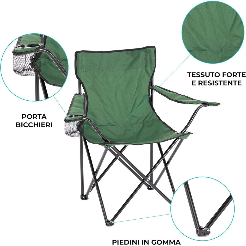 Chaise de camping pliable Baroni Home pour jardin d'extérieur, chaise de camping pliable portable, chaise de camping et de pêche avec porte-gobelet, 20X20X31 pouces (50X50X80 cm)