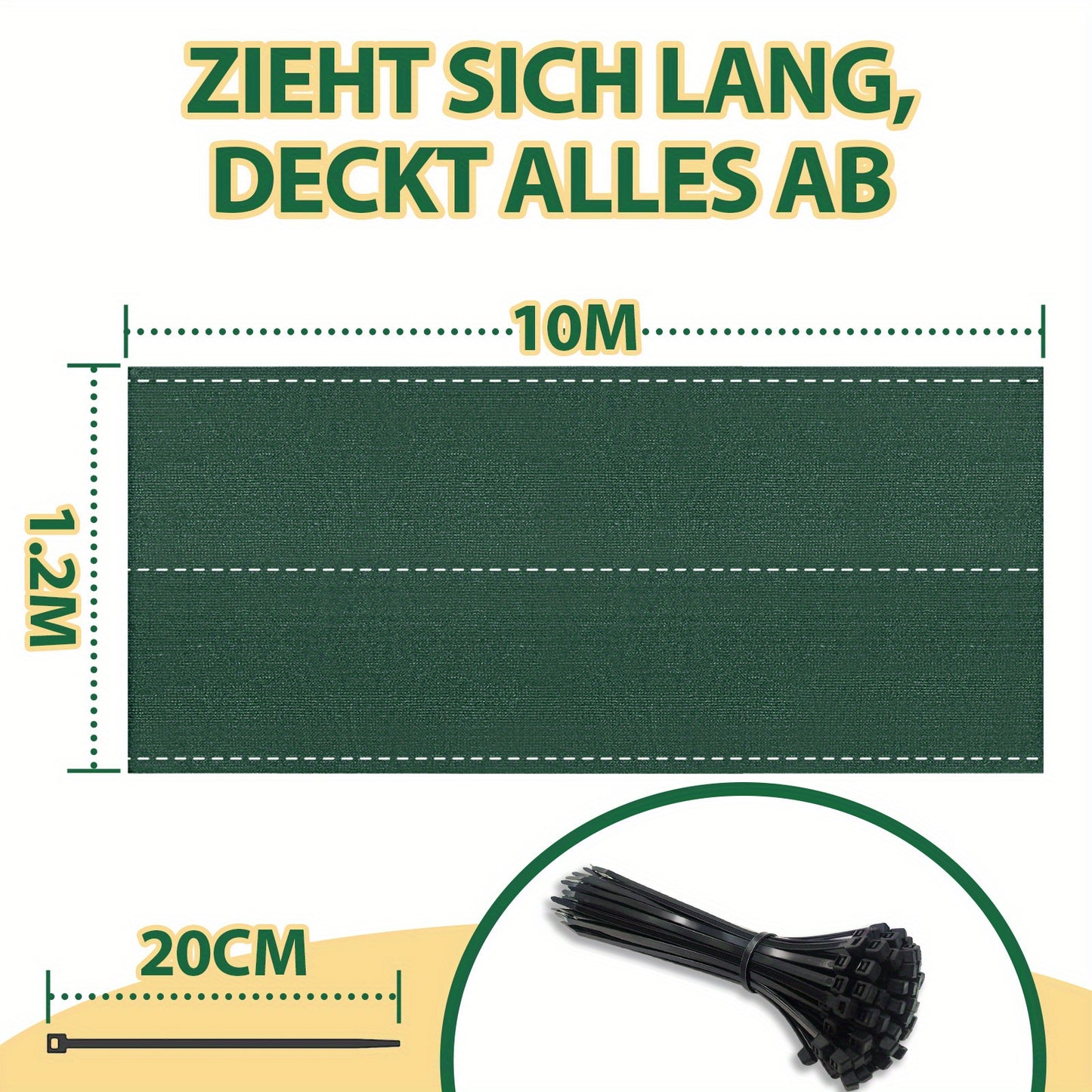 Filet de Protection BayernLive - Clôture d'Intimité, Filet -Vent Durable, Écran d'Ombre pour Clôtures - Résistant aux UV, Tissu -Vent et Protection Solaire pour Terrains de Sport, Jardins, Courts de Tennis, Clôtures Extérieures