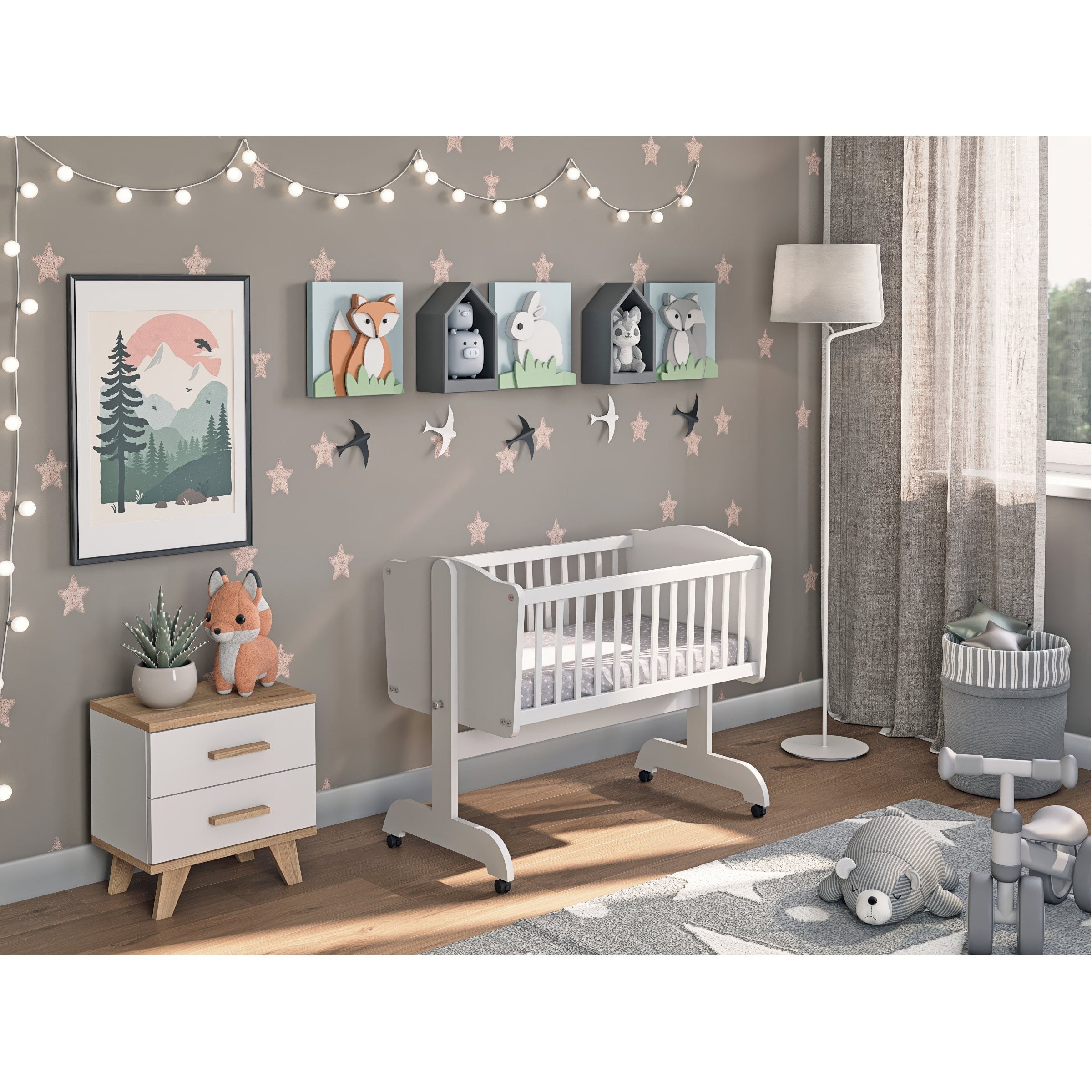 Berceau en Bois pour Enfants – Blanc – Option avec ou sans Matelas