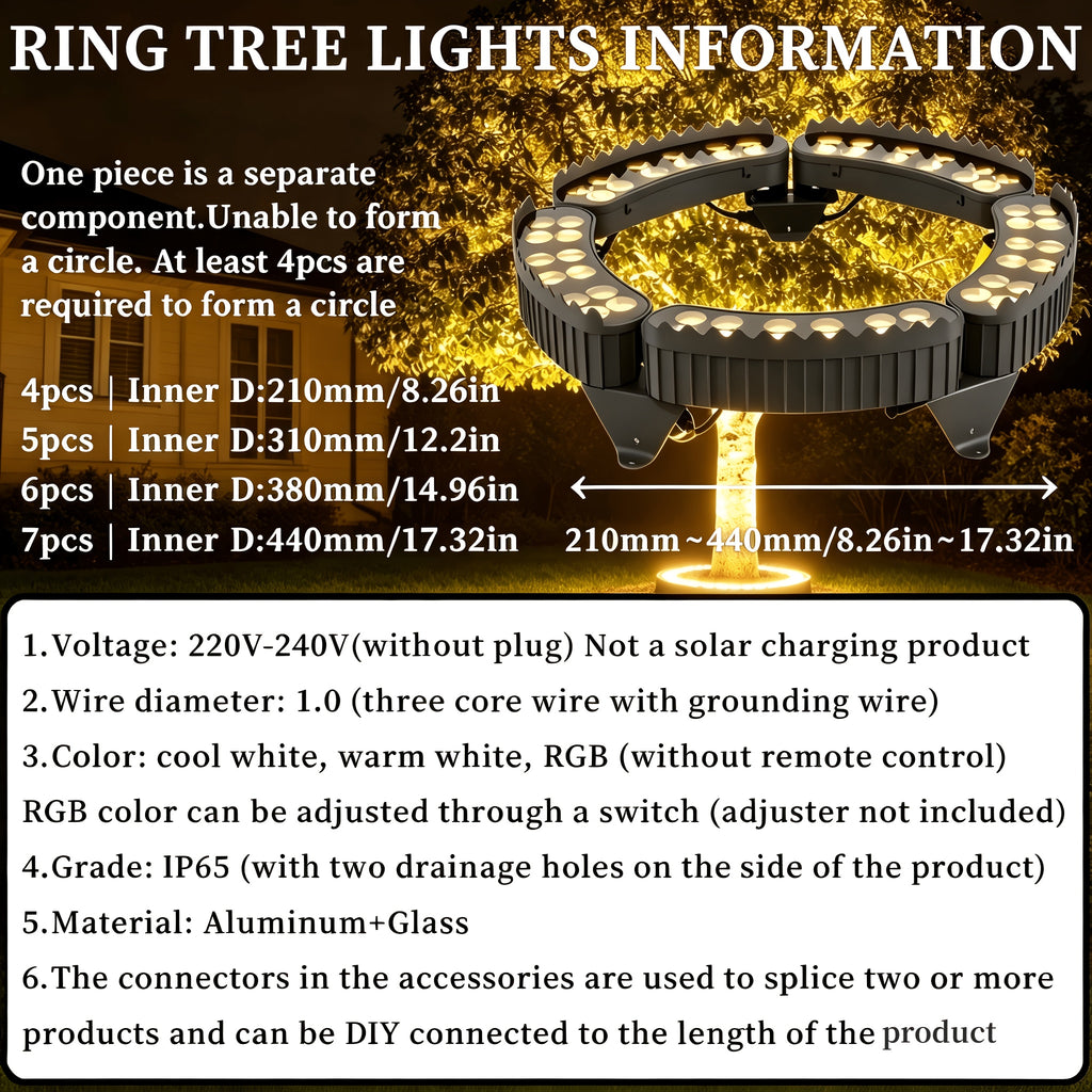 Projecteurs LED d'extérieur pour arbres, projecteurs muraux LED, lampes d'extérieur en aluminium pour pelouse, IP65, peuvent être utilisés sous de grands arbres et cônes cylindriques à l'extérieur - Blanc froid/blanc chaud/RGB