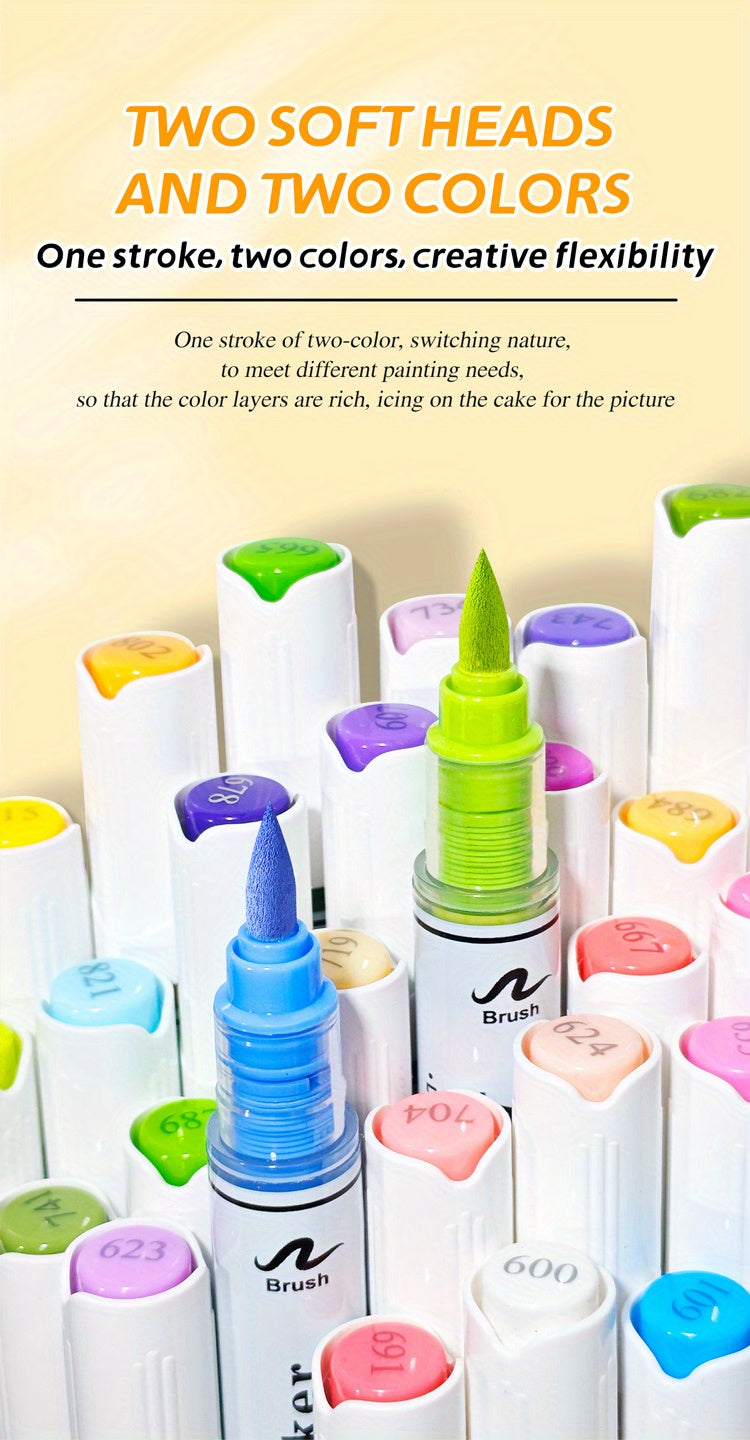 84 marqueurs double pointe 168 couleurs pour bricolage, bureau, école, emballage cadeau, pour usage artistique professionnel