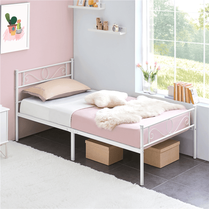 Costoffs Cadre de Lit en métal pour Adultes Grande Espace en Lattes Moderne