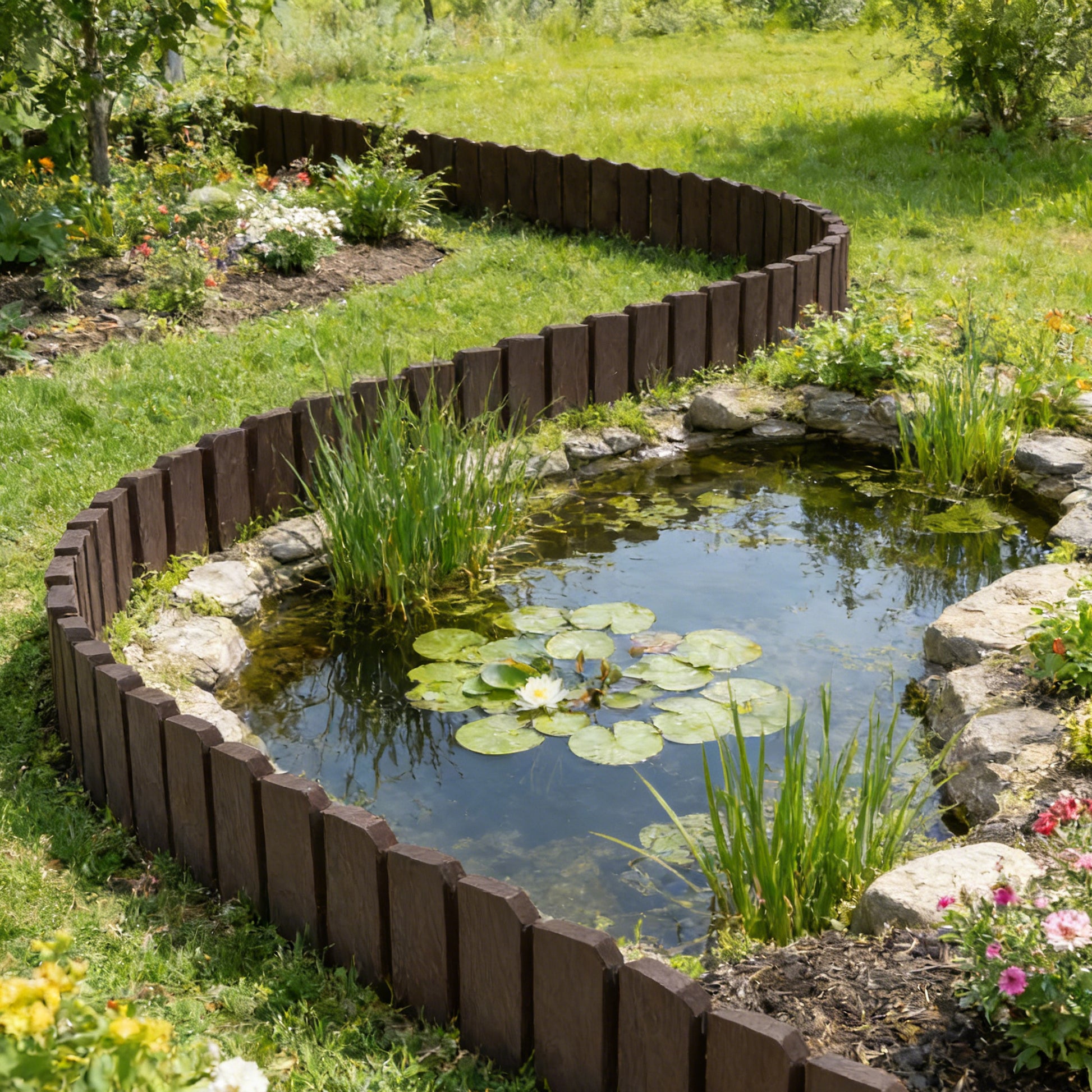 Bordures de jardin en plastique, bois pour jardin et terrasse – vue détaillée 4