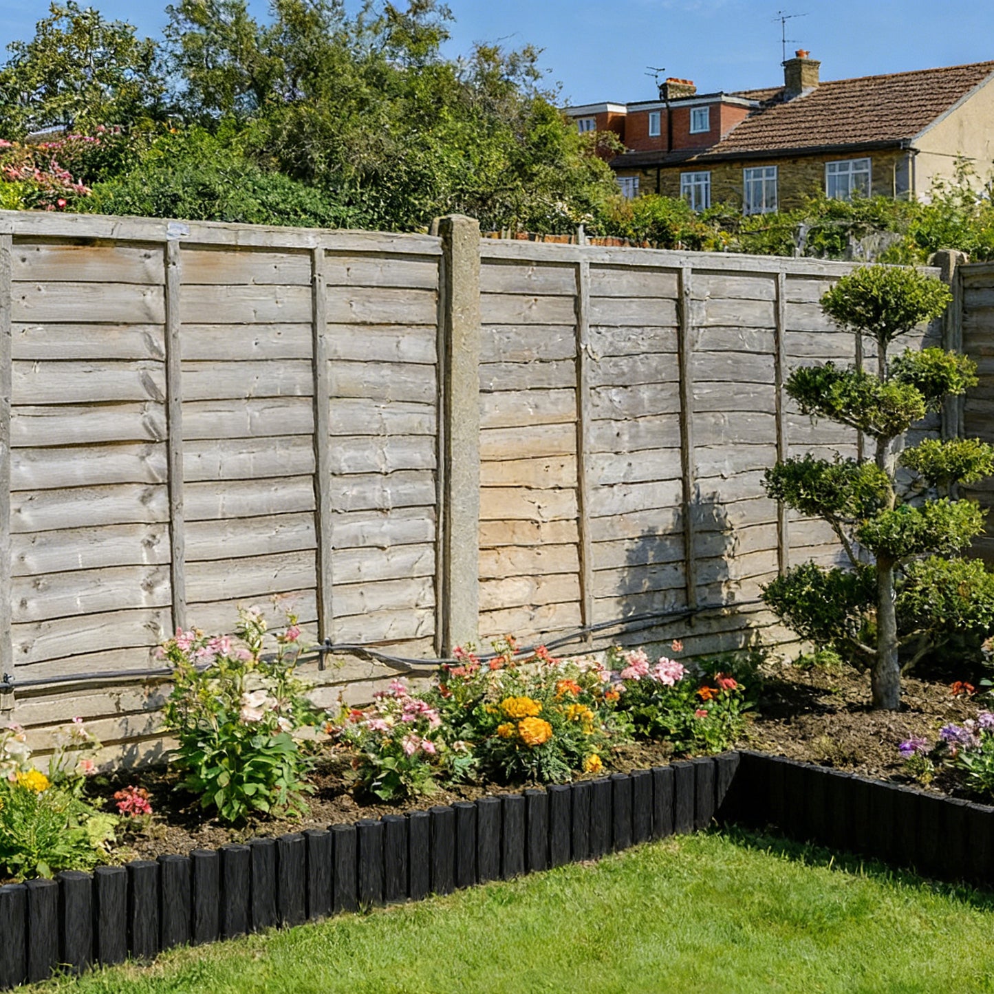 Bordures de jardin en plastique, bois pour jardin et terrasse – vue détaillée 12