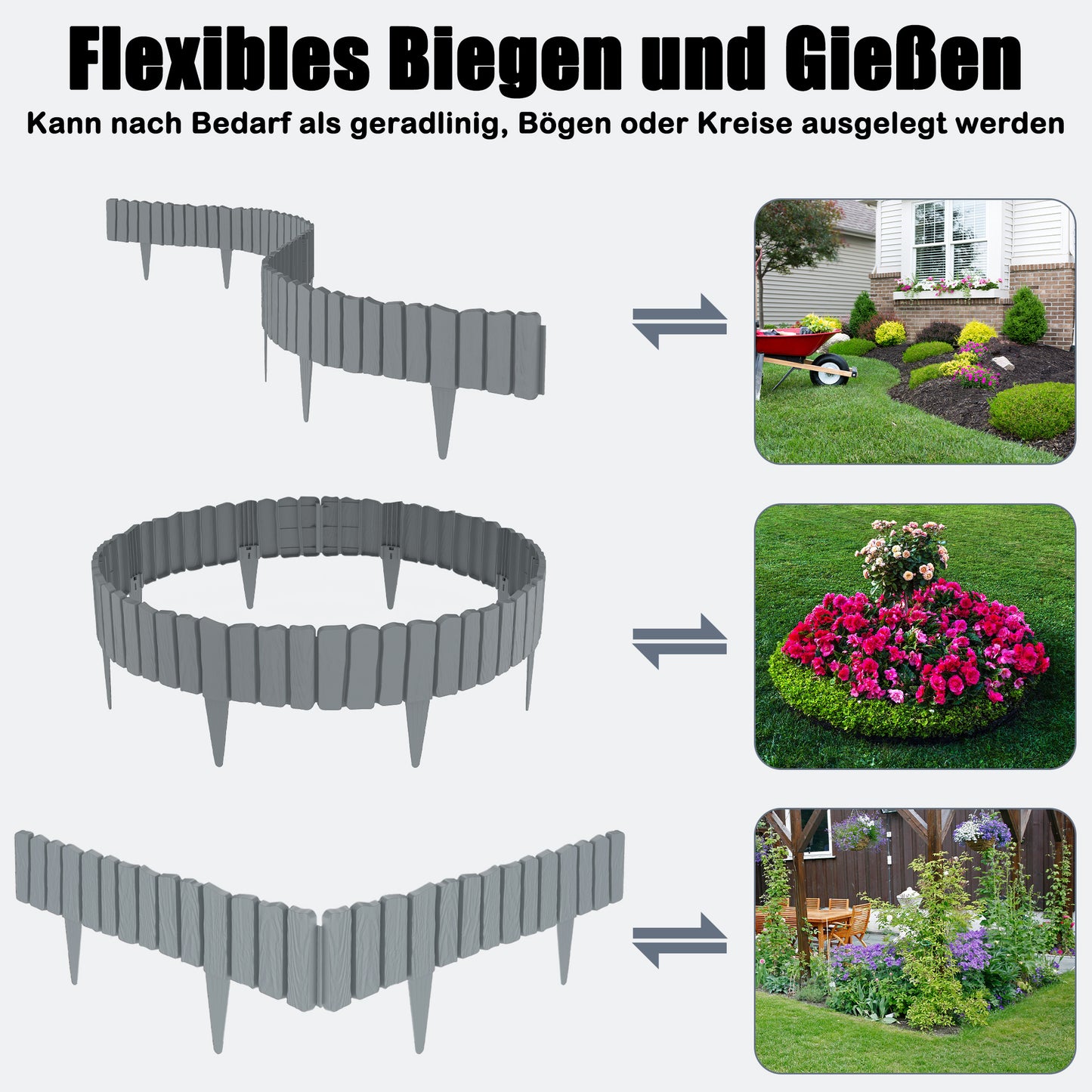 Bordures de jardin en plastique, bois pour jardin et terrasse – vue détaillée 16