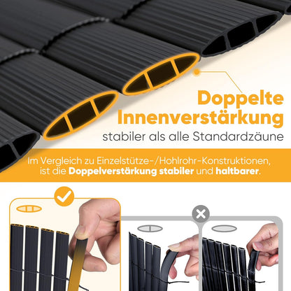 Brise-vue, Anthracite pour jardin et balcon – vue détaillée 2