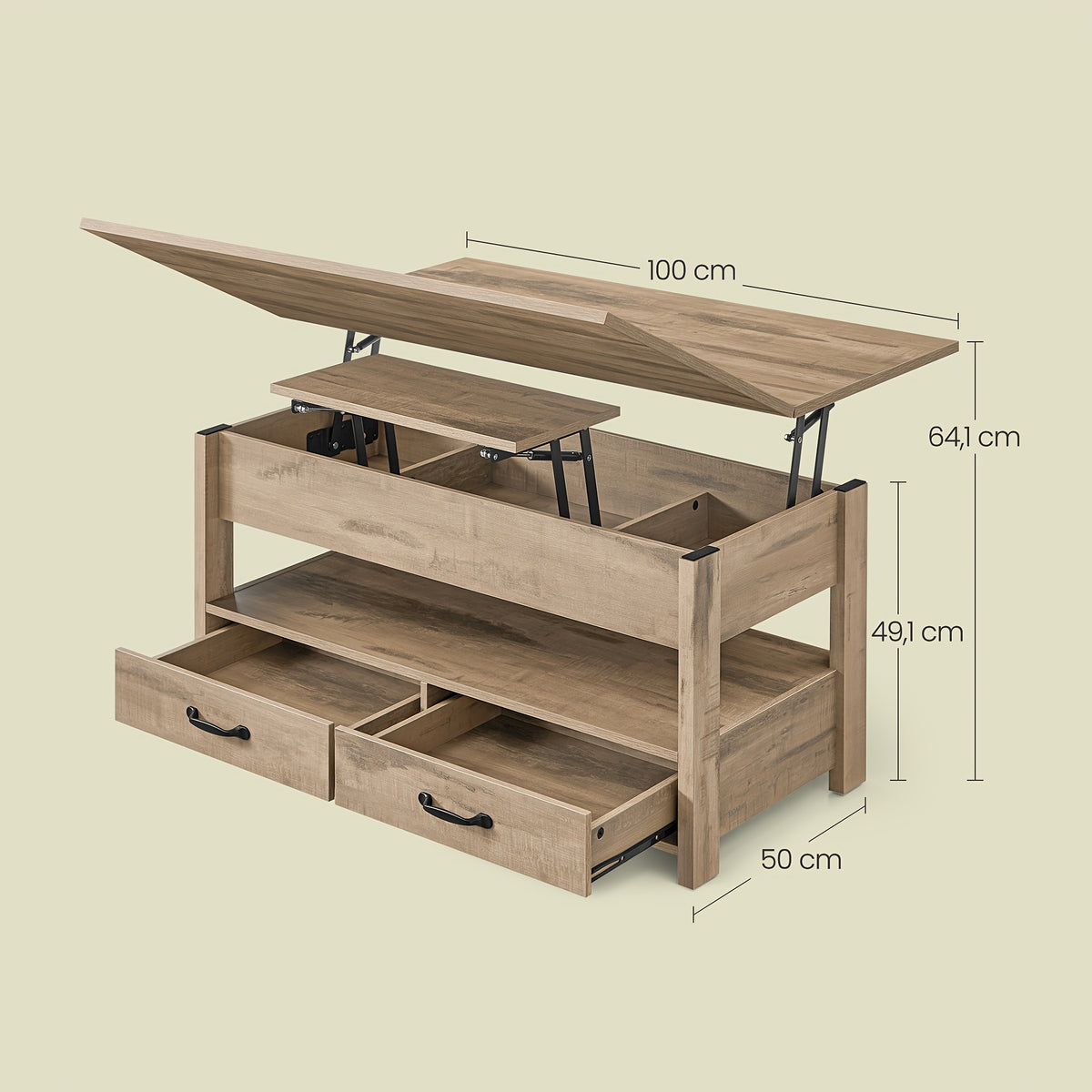 Bureau informatique, mesurant 50 X 100 X 49.1/X64.1 cm pour télétravail et études – vue détaillée 4