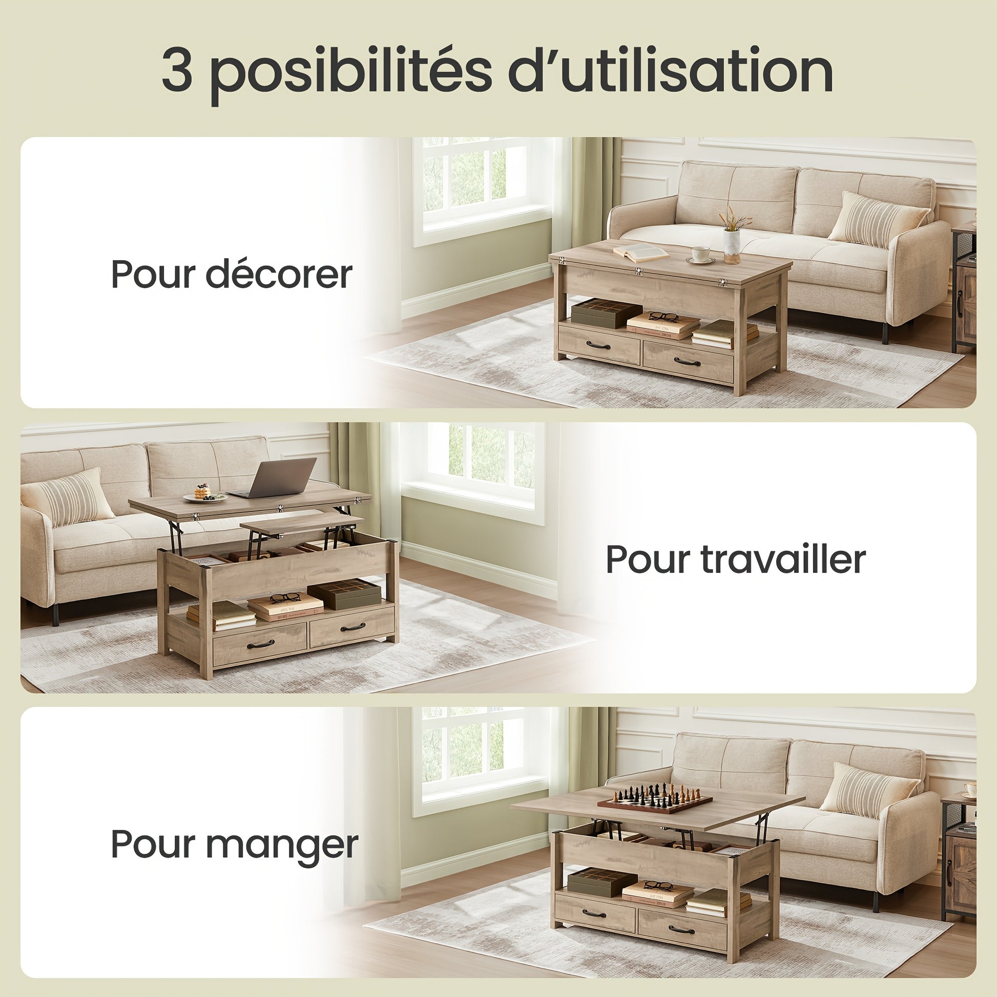 Bureau informatique, mesurant 50 X 100 X 49.1/X64.1 cm pour télétravail et études – vue détaillée 5