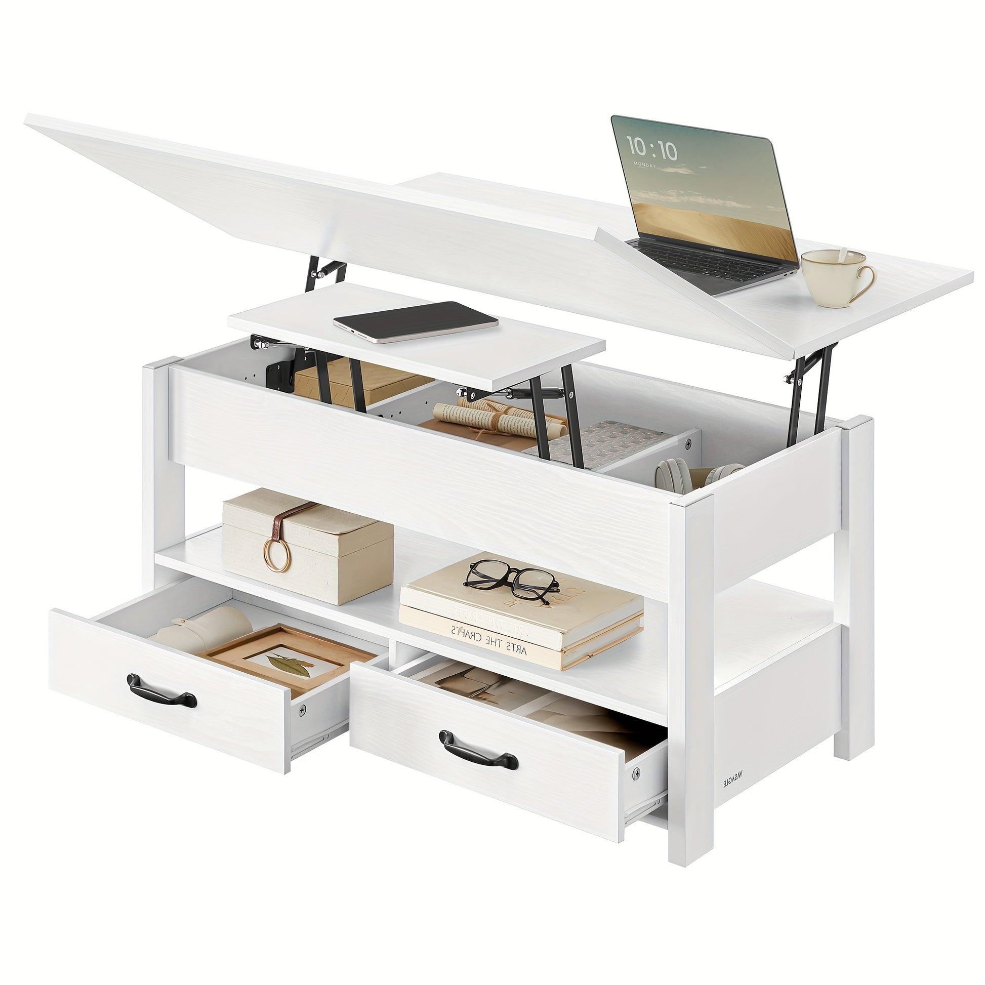 Bureau informatique, mesurant 50 X 100 X 49.1/X64.1 cm pour télétravail et études – vue détaillée 8