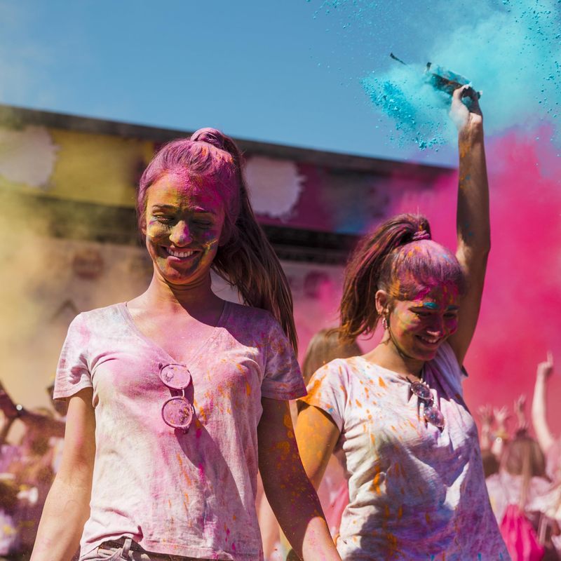 Poudre Holi - Pack 10 Sachets de poudre HOLI Multicolore 75g - Mélange de Bleu, Rose, Jaune, Vert et Orange - 100% Naturel, Non Toxique et Sans Gluten - France Effect