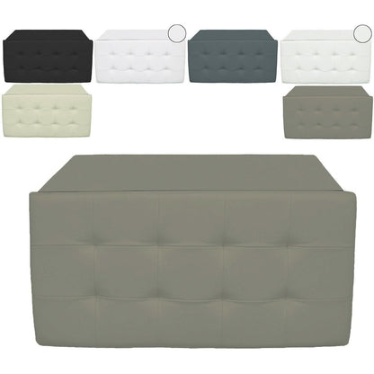 Pouf repose-pieds de rangement Cecaro Group, coussin d'appoint, coffre banc matelassé capitonné, plusieurs couleurs