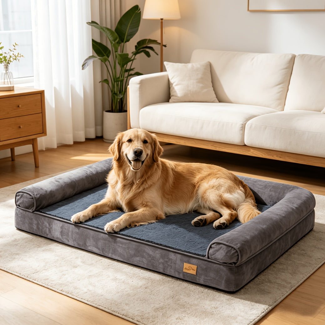 Lit pour grand chien durable : Canapé-lit pour chien de très grande taille jumbo et douillet, literie pour canapé pour chien en mousse éponge orthopédique, housse amovible et lavable, utilisation hiver et été
