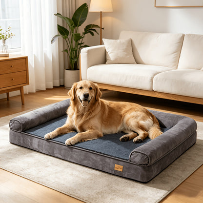 Lit pour grand chien durable : Canapé-lit pour chien de très grande taille jumbo et douillet, literie pour canapé pour chien en mousse éponge orthopédique, housse amovible et lavable, utilisation hiver et été