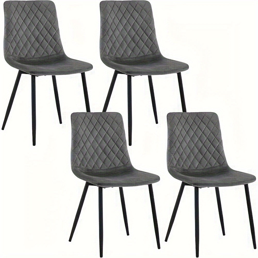 4/8pcs Chaises de salle à manger Chaises de cuisine Chaises de salon Chaises cosmétiques Chaises rembourrées Chaises d'appoint avec sièges en velours Pieds en métal pour salle à manger Cuisine Salon Zone d'entrée