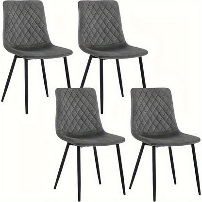 4/8pcs Chaises de salle à manger Chaises de cuisine Chaises de salon Chaises cosmétiques Chaises rembourrées Chaises d'appoint avec sièges en velours Pieds en métal pour salle à manger Cuisine Salon Zone d'entrée