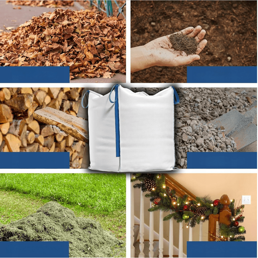 SAC CONTENEUR BIGBAG NEUF 90x90x120cm POUR GRAIN ET GRANULAT 1000KG, IDÉAL POUR LE TRANSPORT ET LE STOCKAGE DE MATÉRIAUX. CONSTRUCTION SOLIDE ET POIGNÉES PRATIQUES POUR UN TRANSPORT ET UN STOCKAGE FACILES. PARFAIT POUR LES TRAVAUX DE CONSTRUCTION, DE RÉNO