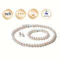 Ensemble de Perles d'Eau Douce avec Collier, Bracelet et Boucles d'Oreilles | Perles d'Eau Douce Cultivées | Fermoir en Argent 925 | Cadeau pour la Fête des Mères & Anniversaire | 45+5cm
