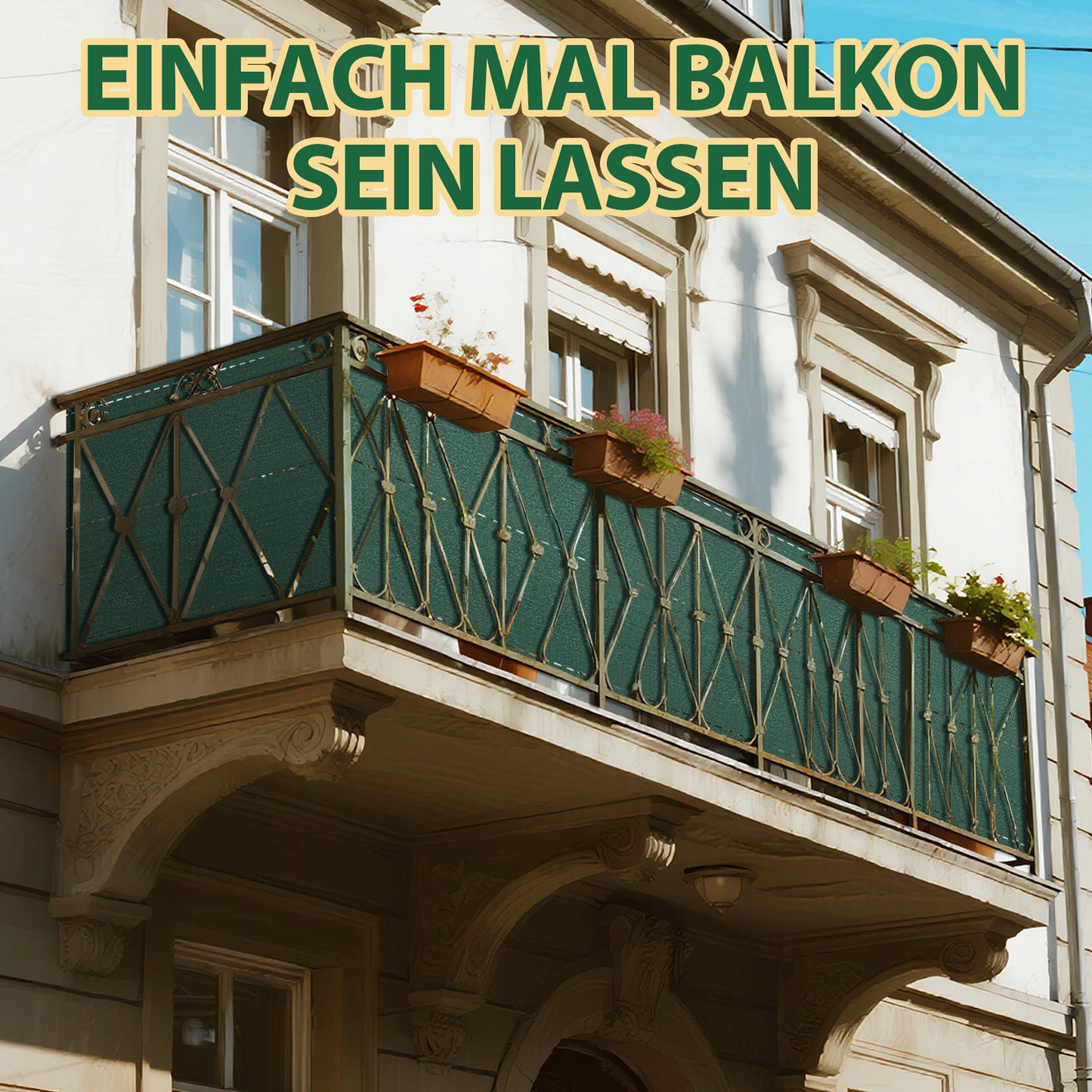 Filet de Protection BayernLive - Clôture d'Intimité, Filet -Vent Durable, Écran d'Ombre pour Clôtures - Résistant aux UV, Tissu -Vent et Protection Solaire pour Terrains de Sport, Jardins, Courts de Tennis, Clôtures Extérieures
