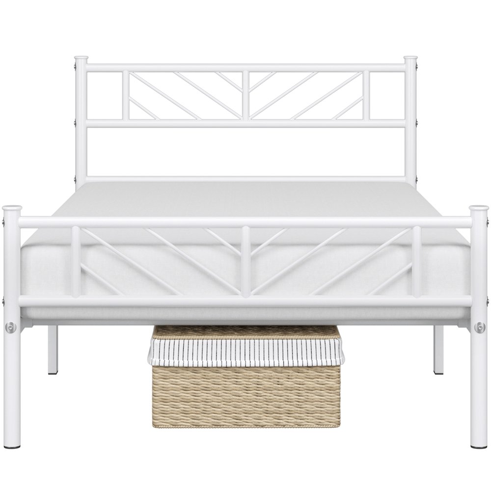 Costoffs Cadre de lit en metal simple Lit en Métal pour Adultes Grande Espace en Lattes Moderne