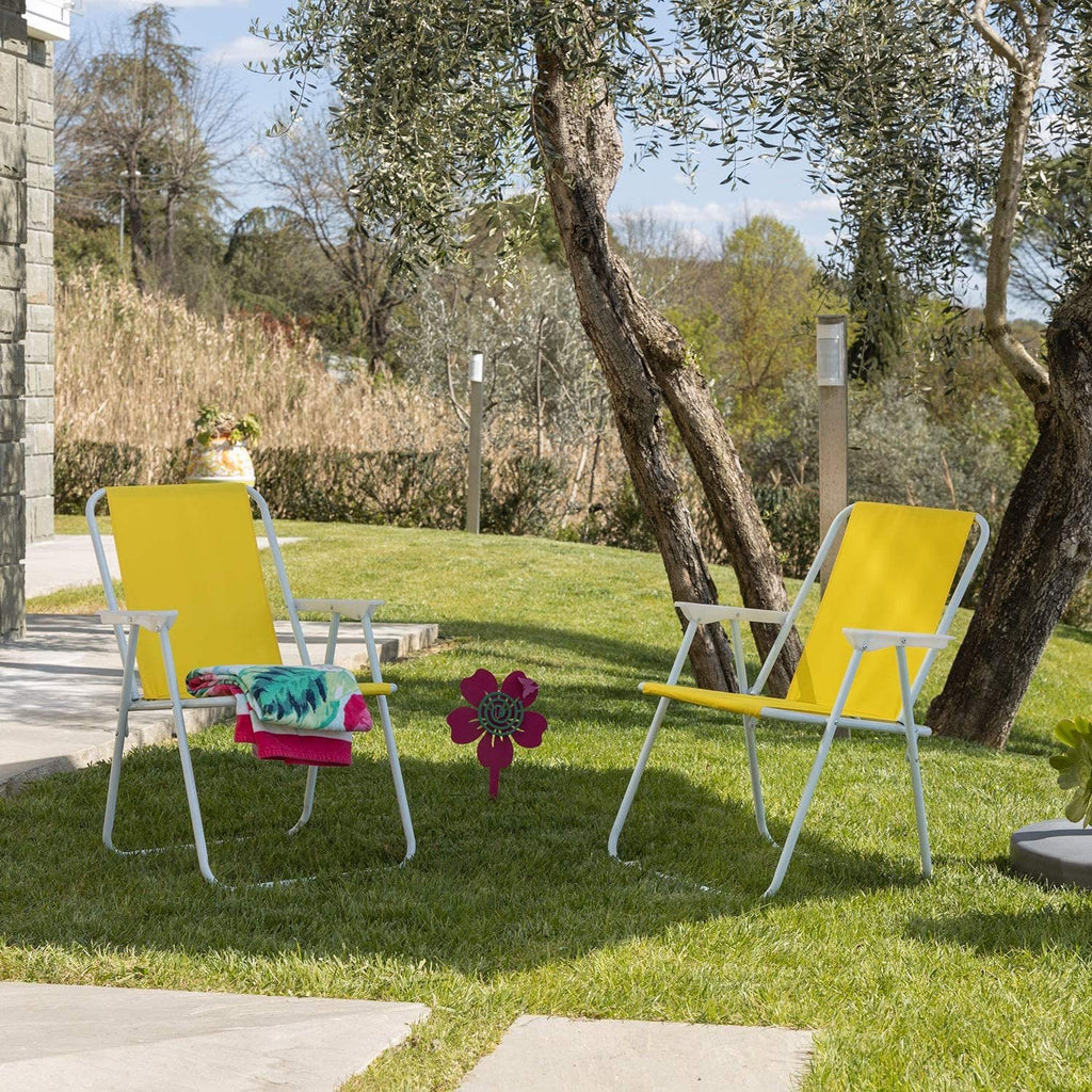 Chaise de plage pliable Baroni, chaise de plage ou de camping en tissu, chaise d'extérieur avec accoudoirs, 20,5 x 17,3 x 30 pouces (52 x 44 x 76 cm)