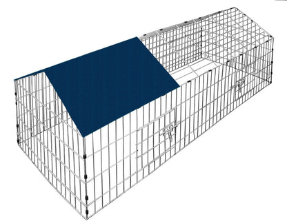 CADOCA® Enclos Run Free 180X75X75Cm Protection Solaire Run Jardin Lapin Poulailler Lièvre Poulailler Petit Animal Run Toiture Matériel Bleu