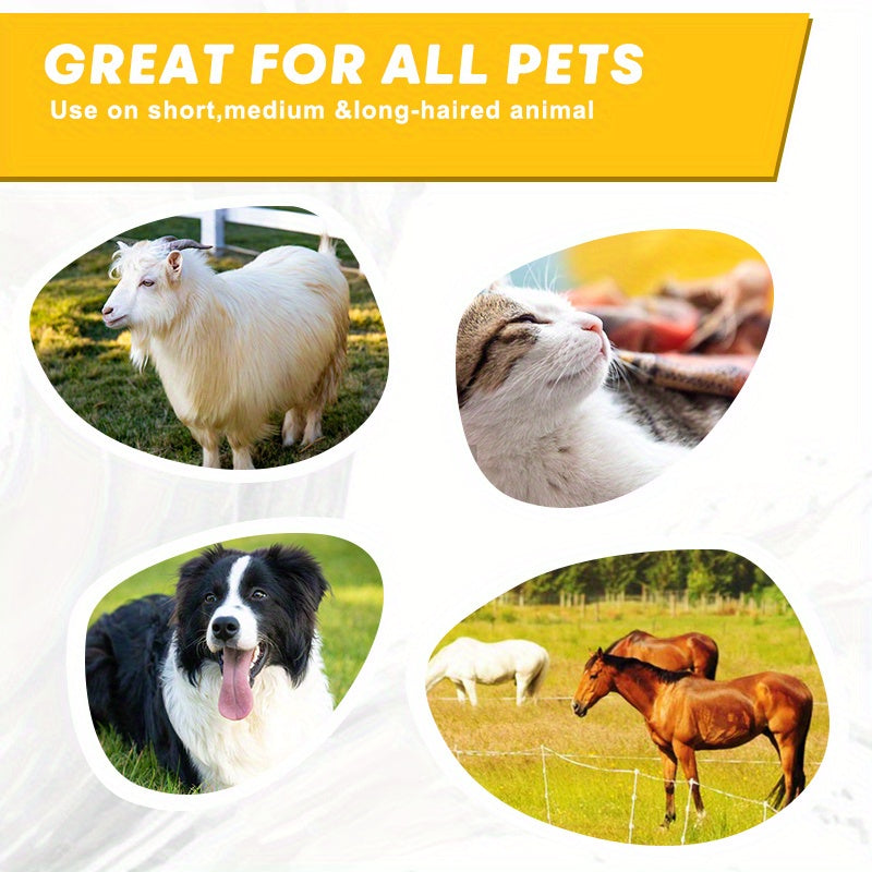 Gants de toilettage et de bain pour animaux de compagnie - Gants anti-peluches adaptés aux animaux avec des poils longs et courts, efficaces pour enlever les poils des chats, des chiens et des chevaux (Jaune)