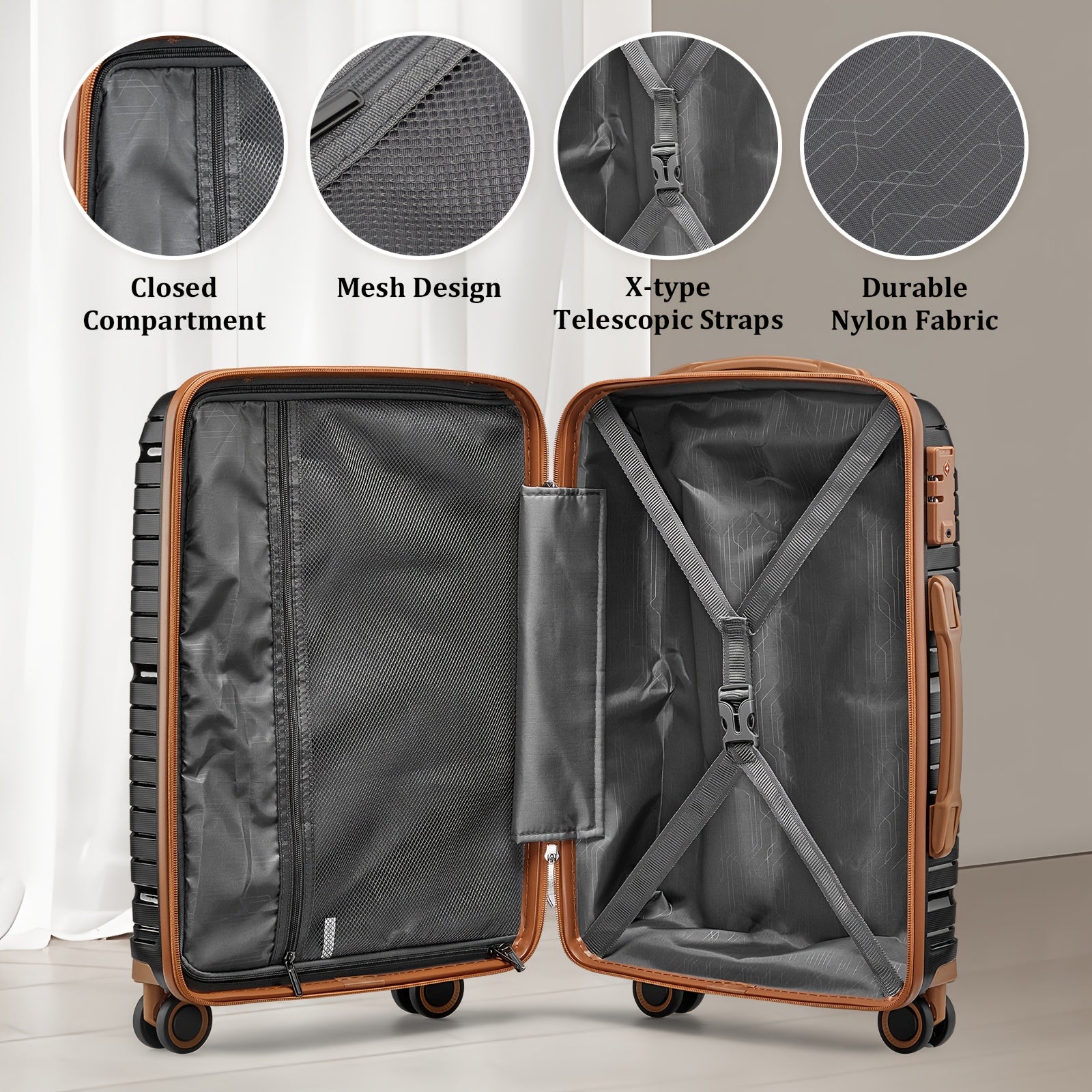 Joyway Travel Luggage Collection de Joyway, Valise Cabine Légère, Valise Cabine Rigide Compacte avec Roues Pivotantes, Disponible en 20/24/28 pouces avec Ample Espace de Rangement