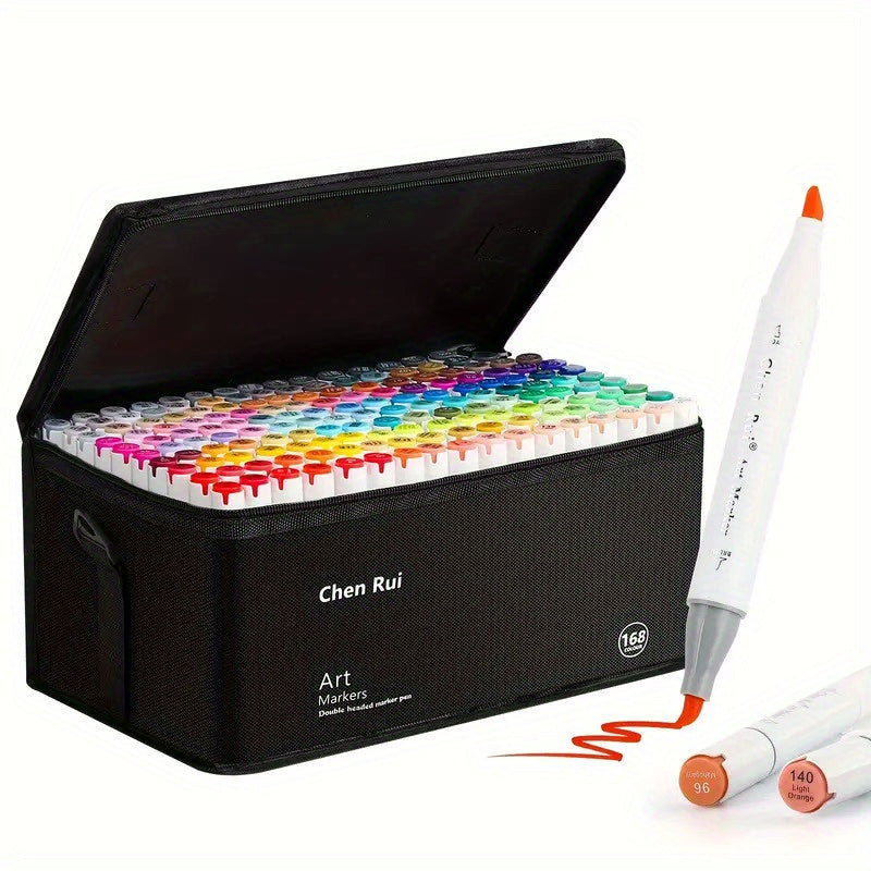 Marqueurs d'art professionnels - Pointe ciseau et encre à l'alcool, ensemble de sac portable de 48/60/80/100/120 couleurs - Idéal pour le dessin, le coloriage et la conception graphique - Choix parfait pour les artistes, les étudiants et les professionnel