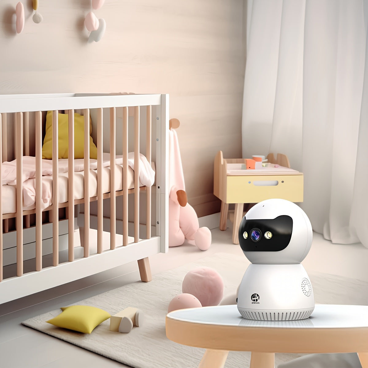 Caméra de sécurité sans fil pour la maison WiFi double bande 2.4G/5G ! Rotation à 355°, détection humaine, vision nocturne en couleur, alertes en temps réel et audio bidirectionnel. Surveillance à distance via smartphone, idéale pour la surveillance des a