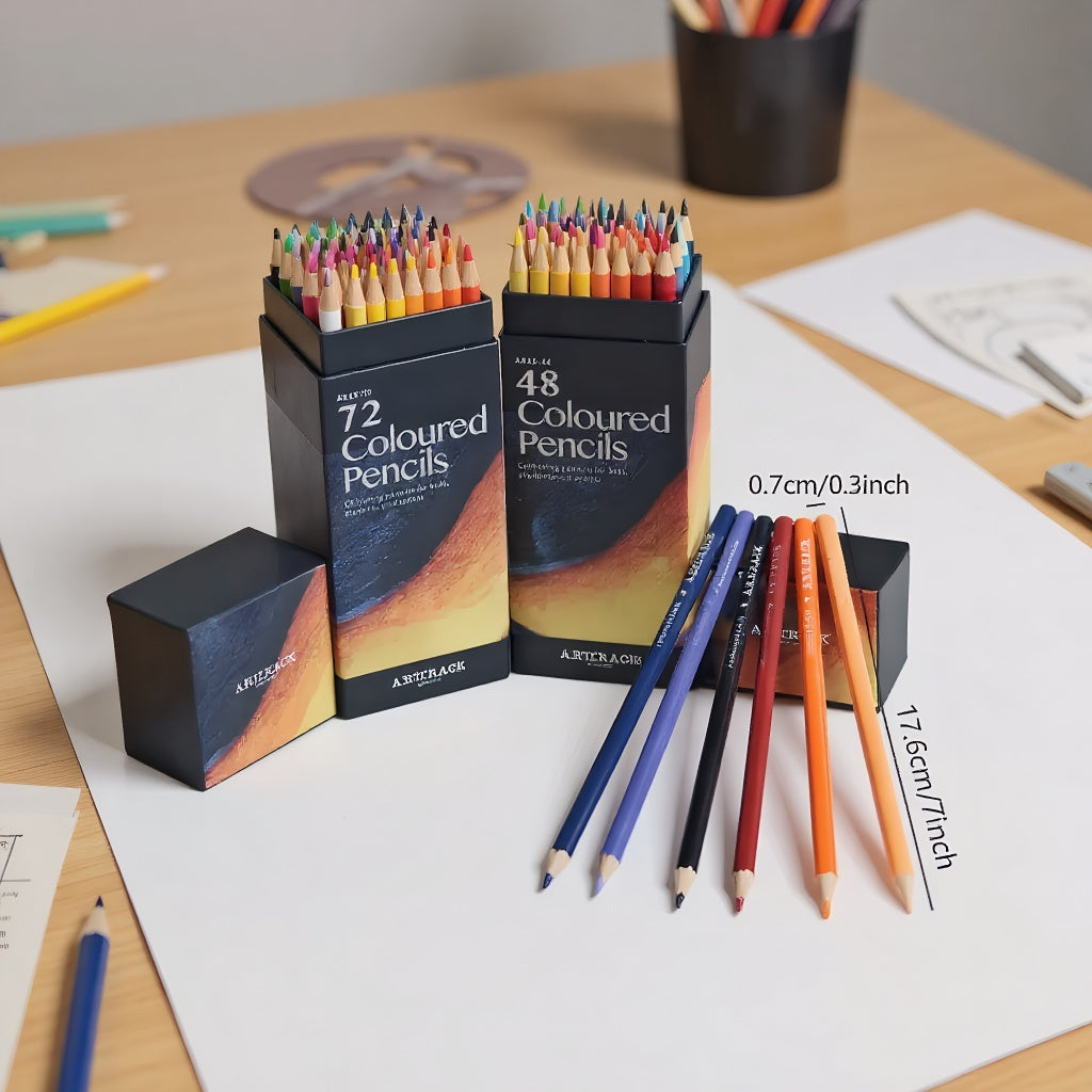 Ensemble de crayons de couleur 48/72, plein de couleurs vibrantes pour les enseignants, crayons de dessin d'art à mine souple pour le coloriage pour adultes, l'esquisse et la peinture, cadeaux de livres pour adultes