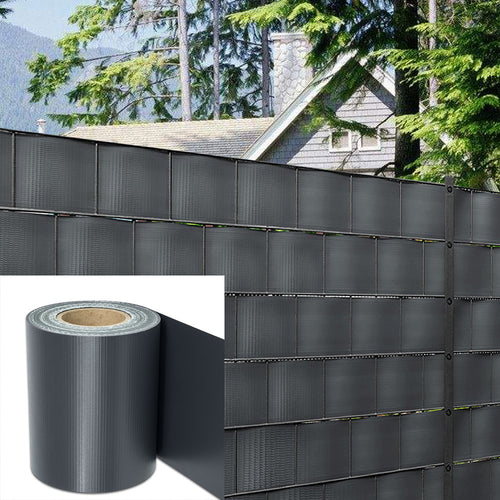 Bande de clôture d'intimité 35m-140m avec clips, écran d'intimité pour clôtures, bande d'intimité de jardin extérieur, clôture décorative gris foncé pour jardins, 450g/m², facile à installer, écran de  de l'intimité, pare-soleil, convient pour les cours,