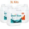 Kit de résine époxy 2:1 haute brillance super claire, coulée profonde, rapide, sans bulles, faible odeur, facile à utiliser, haute durabilité, finition cristalline pour bijouterie, plateaux de table rivière, tumbler, moules, peinture sur bois artistique