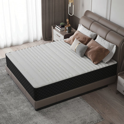 Matelas 140 x 200 cm - Dureté H3 Le matelas hybride à ressorts ensachés et mousse à mémoire de forme en boîte pour un soutien ultime et un soulagement de la pression, Matelas de lit