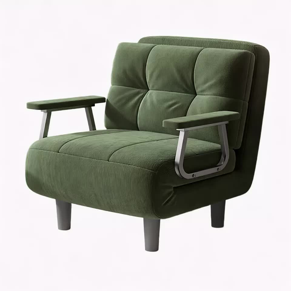 Canapé-lit pliable pour décoration de Noël d'appartement, confortable et durable, accoudoirs argentés, matériau en velours côtelé, plusieurs couleurs disponibles, polyvalent pour chambres à coucher, idée cadeau créative, décoration de Noël, cadeau personn