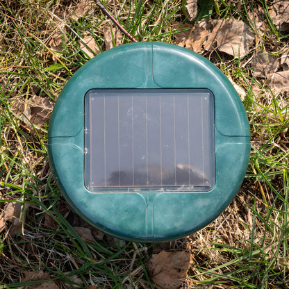 Lot de 2 Répulsifs Solaires Puissants pour Taupes, Campagnols et Rongeurs, Dissuasif Fort pour Petits Mammifères avec Émission de Son et de Vibrations, Fonctionnement Cyclique toutes les 40 Secondes, Portée jusqu'à 30 Mètres, Signal Acoustique Variable, F