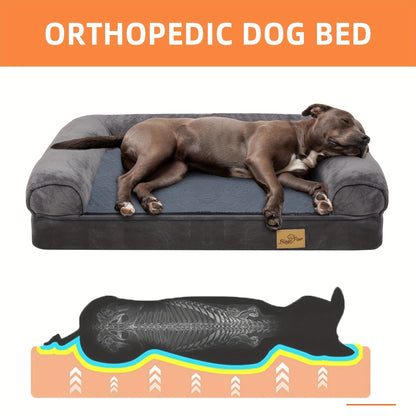 Lit pour grand chien durable : Canapé-lit pour chien de très grande taille jumbo et douillet, literie pour canapé pour chien en mousse éponge orthopédique, housse amovible et lavable, utilisation hiver et été