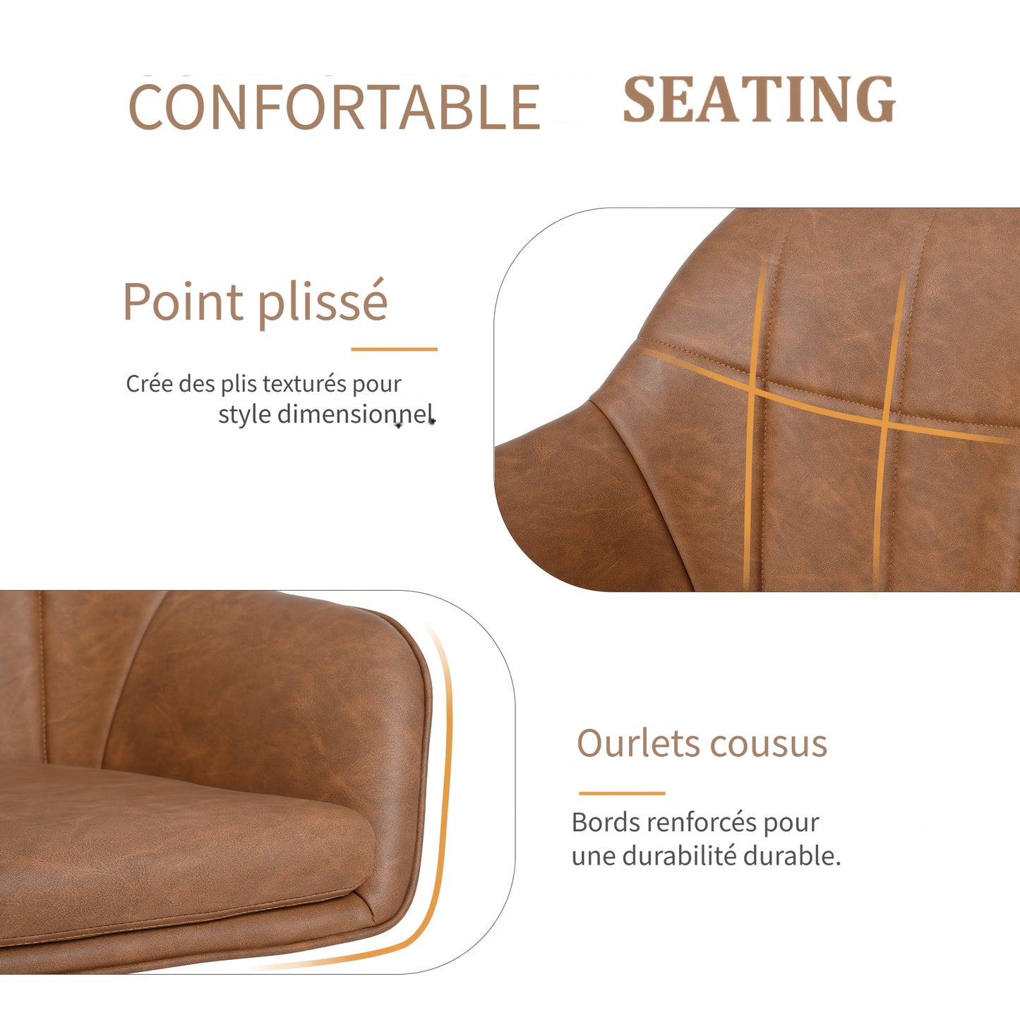 Goeurvant Chaise pivotante à 360° avec accoudoirs : La chaise élégante et confortable pour salles à manger, salons, bureaux et applications commerciales