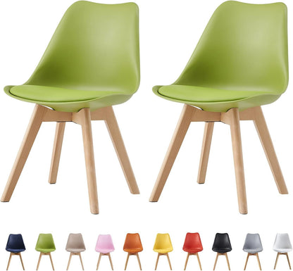 Ensemble de 2 chaises de salle à manger MCC Direct, chaise de cuisine, chaise de bureau, chaise de salon, chaise coquille de designer Eva, disponible en 7 couleurs