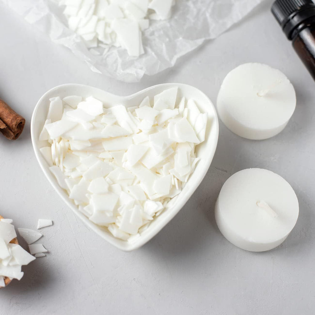 Cire de soja Premium pour bougies en pot 1Kg. Perles à point de fusion bas, idéale pour les bougies aromatiques faites maison et les projets DIY, en sac auto-scellant.