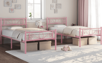 Costoffs Cadre de Lit en métal pour Adultes Grande Espace en Lattes Moderne