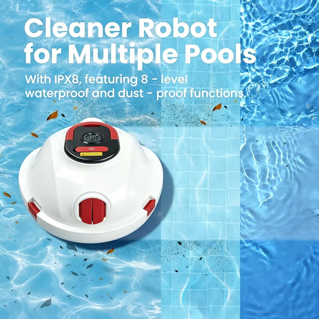Nettoyeur de piscine robotisé sans fil INSE Y10, aspirateur automatique étanche IPX8, 28000Pa, panier-filtre 2,3L, batterie 5200mAh 90 minutes d'autonomie, double entrée d'aspiration, stationnement automatique léger, idéal pour piscines hors-sol/enterrées
