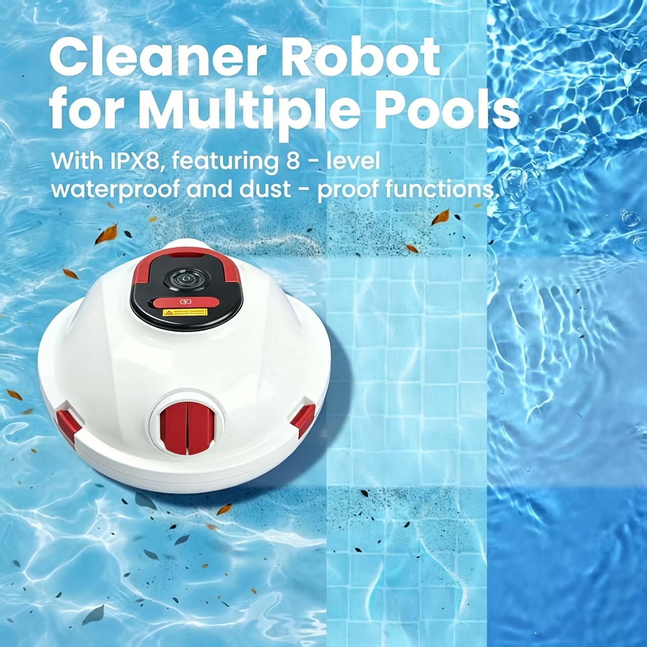Nettoyeur de piscine robotisé sans fil INSE Y10, aspirateur automatique étanche IPX8, 28000Pa, panier-filtre 2,3L, batterie 5200mAh 90 minutes d'autonomie, double entrée d'aspiration, stationnement automatique léger, idéal pour piscines hors-sol/enterrées