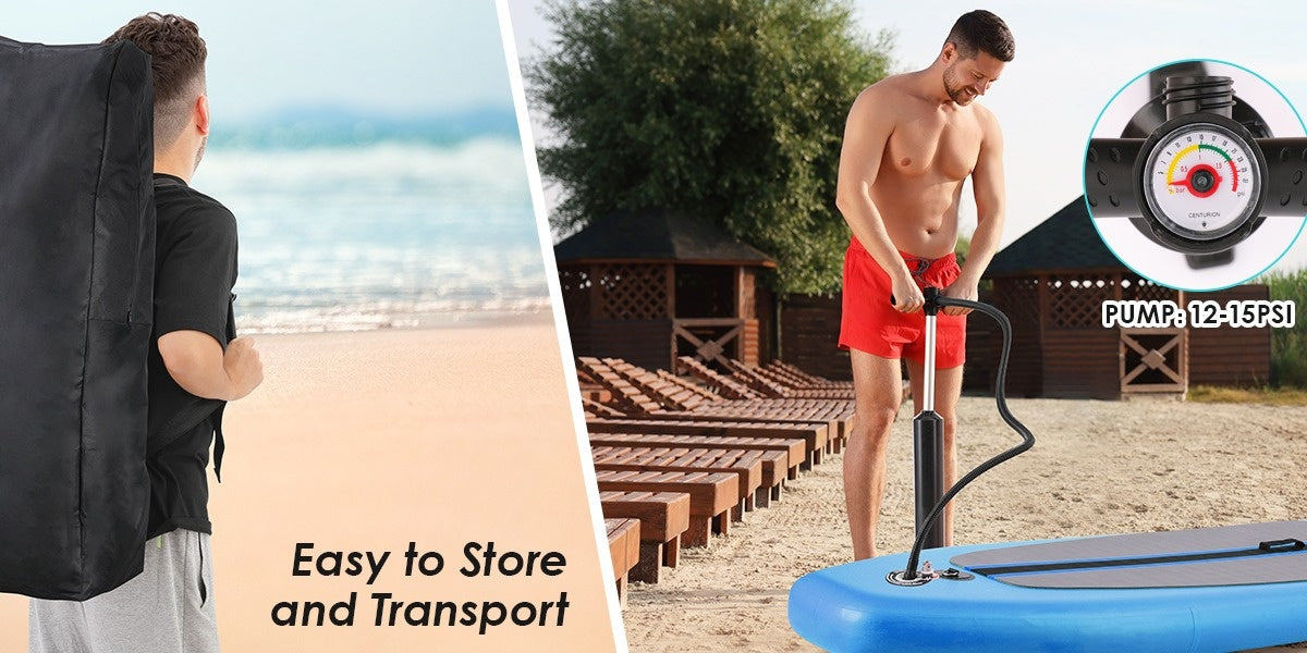Planche de paddle, 305x76cm, en PVC, avec sac de transport, pagaie, pompe manuelle, outils de réparation, ceinture, adaptée aux débutants, au surf, au yoga paddle, aux sports de loisirs