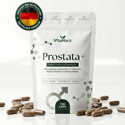 Complexe Prostatique 120 Capsules Haute Dose - Extrait de Palme de Sabre, Complexe Prostatique avec Graines de Citrouille, Ortie Piquante, Vitamine E, Zinc, Sélénium - Vegan, Prosta, Palme de Sabre - Expédié depuis l'Allemagne