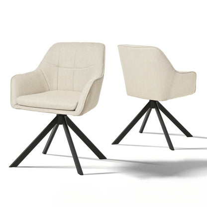 Goeurvant Chaise pivotante à 360° avec accoudoirs : La chaise élégante et confortable pour salles à manger, salons, bureaux et applications commerciales
