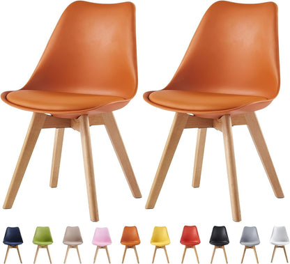 Ensemble de 2 chaises de salle à manger MCC Direct, chaise de cuisine, chaise de bureau, chaise de salon, chaise coquille de designer Eva, disponible en 7 couleurs